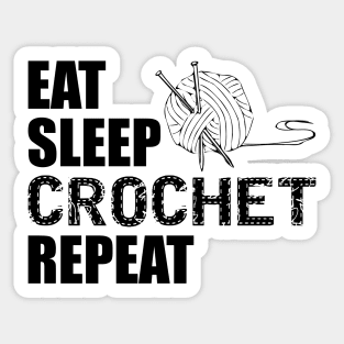 Crochet - Eat sleep crochet repeat Sticker